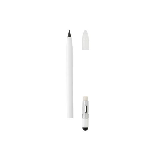 Aluminiowy ołówek z gumką biały P611.123 (2)