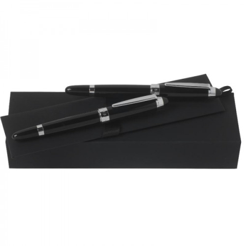 Zestaw upominkowy HUGO BOSS pióro kulkowe i pióro wieczne - HSN5012 + HSN5015 Czarny HPPR501 