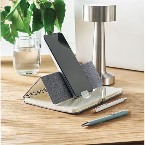 Notatnik A5 z podstawką na telefon Szary MO2522-07 (9)