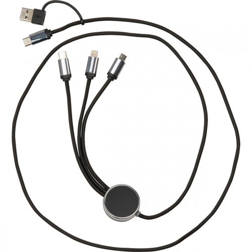 Kabel do ładowania 4w1, podświetlany INGE Czarny 3494503 