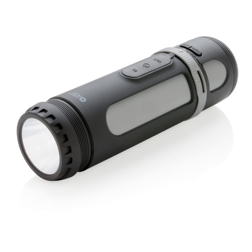 Głośnik bezprzewodowy 3W, power bank 4400 mAh, lampka Swiss Peak Czarny, szary P326.890 