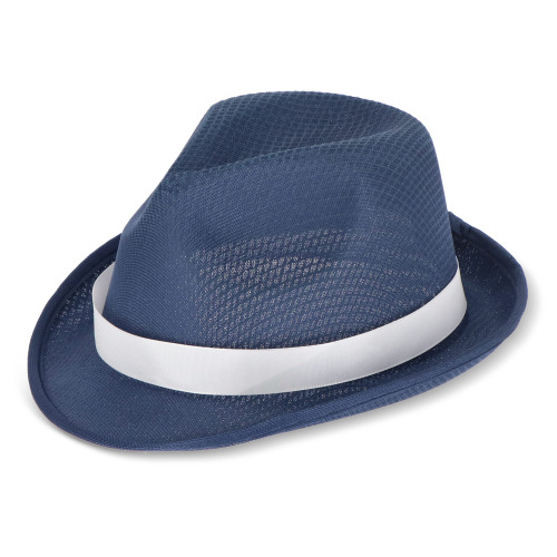 Kapelusz poliestrowy z opaską Ciemnoniebieski LT90501-N0010 