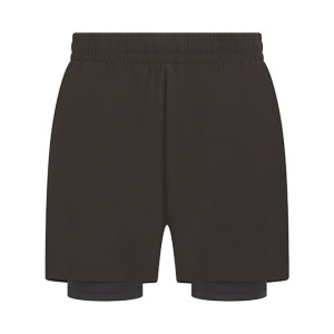 Spodenki Męskie Dwuwarstwowe Odprowadzajace Wilgoc - Black & Black
