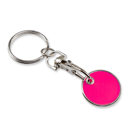Brelok do kluczy, żeton do wózka na zakupy | Lill Różowy V4722-21 (1)