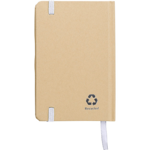 Notatnik A6 z papieru kraftowego z recyklingu Biały V1164-02 