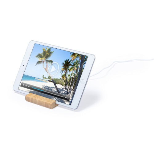 Bambusowa ładowarka bezprzewodowa 5W, stojak na telefon, stojak na tablet neutralny V0157-00 (2)