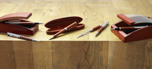 Zestaw piśmienny, długopis i pióro kulkowe drewno V1357-17 (6)