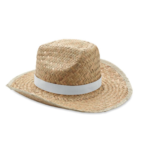 Słomiany kapelusz kowbojski Bialy MO6755-06 