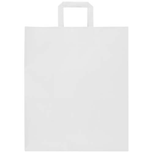 Kraft torba papierowa 80–90 g/m2 z płaskimi uchwytami — 32 x 17 x 39 cm Biały 1PQ01101 (1)