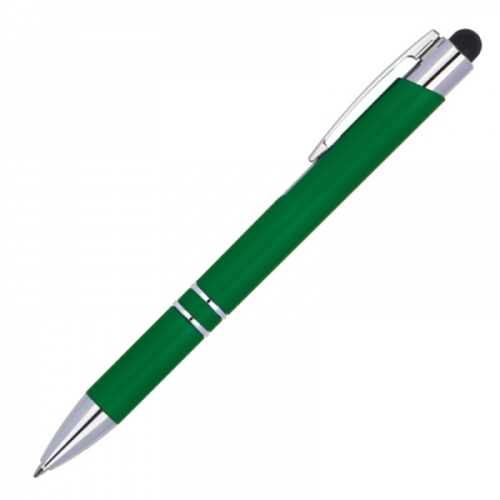 Długopis plastikowy touch pen z podświetlanym logo WORLD zielony 089209 (4)