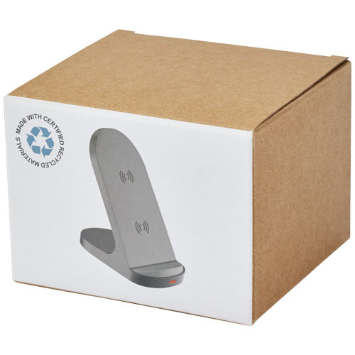 Loop bezprzewodowa podstawka ładująca o mocy 15 W z podwójną cewką z tworzyw sztucznych pochodzących z recyklingu z certyfika Czarny 12434090 (2)