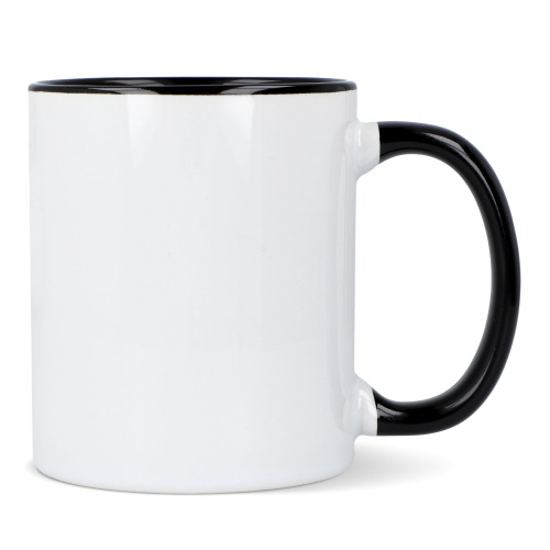 Kubek subli Oslo kolorowy w środku i uchwycie 300ml Biały / czarny LT51164-N0102 (1)