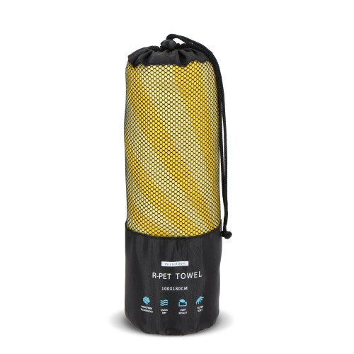 Szybkoschnący ręcznik plażowy R-PET 100×180 cm, sublimacja żółty LT97215-N0041 (3)