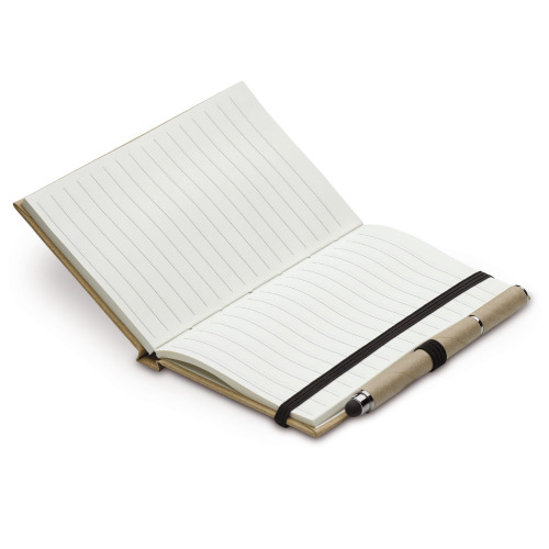Tekturowy notatnik A6 + pióro Brązowy LT90839-N0051 (3)