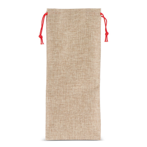 Torebka na wino w stylu juty 14 x 34 cm Naturalny LT90277-N0094 (2)
