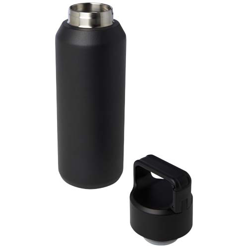 Butelka Astra z recyklingowanej stali nierdzewnej, z miedzianą izolacją próżniową o pojemności 600 ml, z certyfikatem RCS, przystosowana do napojów gazowanych Czarny 10084190 (4)