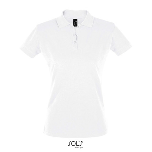 PERFECT Damskie POLO 180g Biały S11347-WH-M 