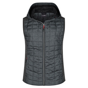 Damska Kamizelka Hybrydowa Pikowana Termoizolacyjna - Grey Melange & Anthracite Melange