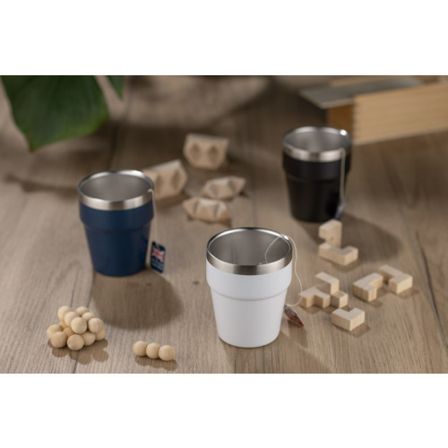 Kubek z recyklingowanej stali nierdzewnej MAKEL 300 ml Biały 16404-01 (3)