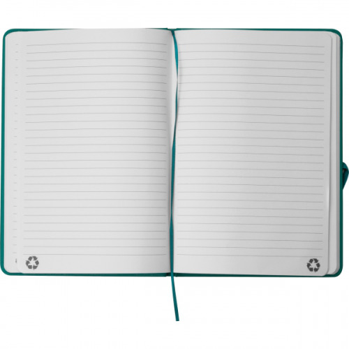 Notatnik A5 w linie z materiałów z recyklingu DOMINIK Turkusowy 2526114 (5)