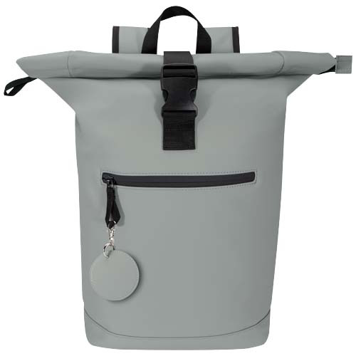Resi Plus brelok z okrągłą zawieszką z recyklingowanego materiału z certyfikatem GRS  Szary 13014082 (4)