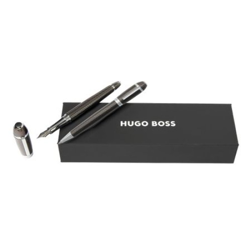 Zesatw upominkowy Hugo Boss pióro wieczne i długopis - HSW4452D + HSW4454D Ciemnoszary HPBP445D 