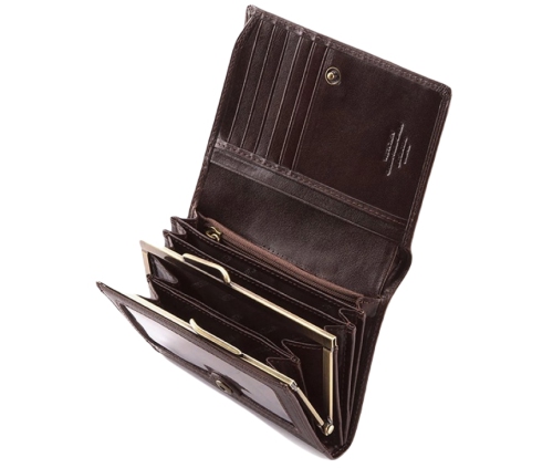 Damski portfel WITTCHEN skórzany z herbem na napę Brązowy WITT10-1-070 (1)