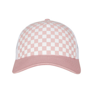 Czapka trucker retro szachownica - Lightrose & White