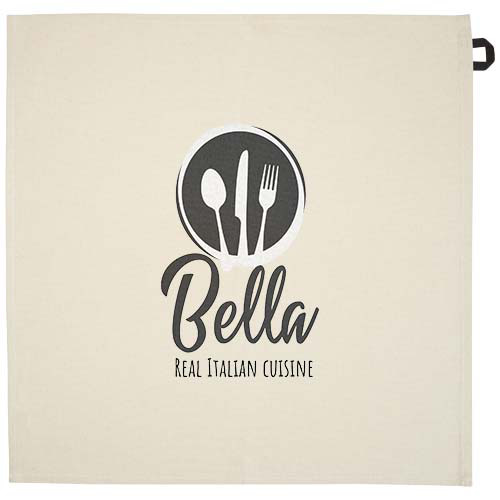 Alora ręcznik kuchenny z bawełny z recyklingu 200 g/m² Czarny 11332690 (1)