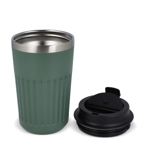 Termos na kawę ze stali nierdzewnej pochodzącej z recyklingu, 400 ml Oliwkowa zieleń LT98698-N0043 (7)