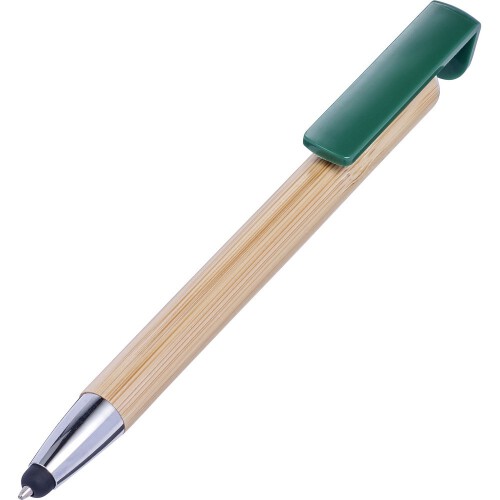 Długopis, touch pen, stojak na telefon zielony V1929-06 