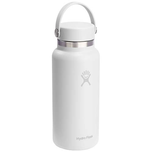 Butelka na wodę Hydro Flask Wide Mouth, pojemność 946 ml, z izolacją termiczną, wykonana ze stali nierdzewnej Biały 10099101 