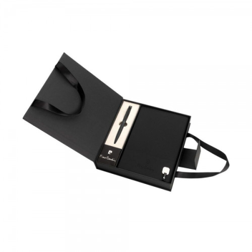 Notatnik A5 w linie z długopisem metalowym CHANTAL Pierre Cardin Czarny B4016700IP303 (2)