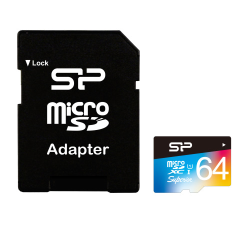 Karta microSD Superior UHS-1 Silicon Power z Adapterem Czarny EG 008803 64GB 
