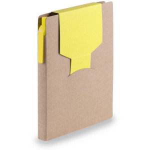Notatnik, karteczki samoprzylepne, długopis żółty