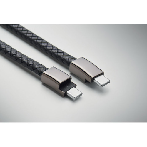 Pleciona bransoletka z USB-C Czarny MO2646-03 (5)