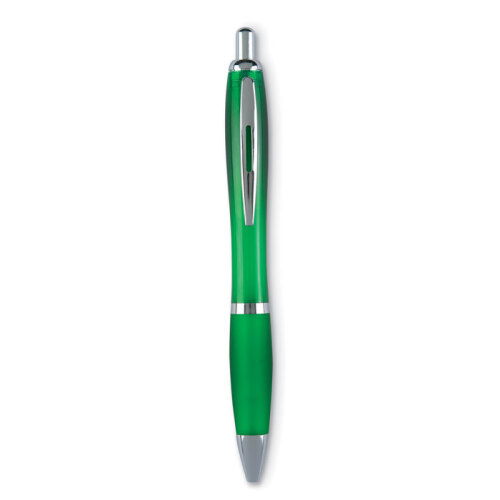 Długopis z miękkim uchwytem przezroczysty zielony KC3314-24 