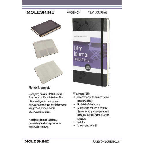 Film Journal - specjlany notatnik Moleskine Passion Journal Czarny VM319-03 (7)