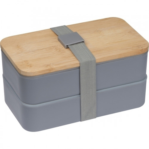 Lunch box 2x600 ml ze sztućcami PESCARA Szary 253107 (4)