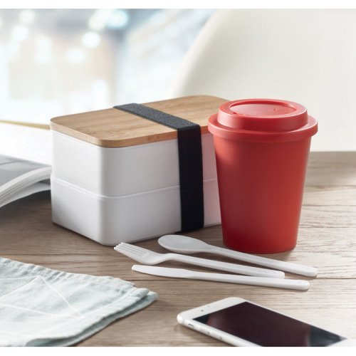 Kubek z podwójną ścianką z PP Czerwony MO6582-05 (5)