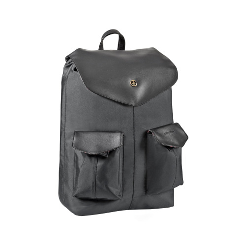 2-w-1 plecak i plecak na jedno ramię na laptop 14` / tablet 10` Wenger MarieJo czarny/motyw kwiatowy Brązowy W604801 