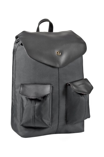 2-w-1 plecak i plecak na jedno ramię na laptop 14` / tablet 10` Wenger MarieJo czarny/motyw kwiatowy brązowy W604801 