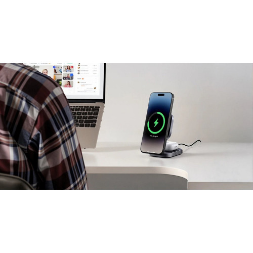 Magnetyczna ładowarka bezprzewodowa 15W Aukey Grafitowy VAM11-15 (2)