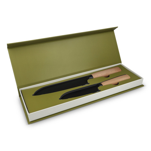 Zestaw noży InSideOut Santoku 2 szt. Ravn Drewniany LT57201-N0093 (4)