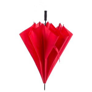 Duży wiatroodporny parasol automatyczny czerwony