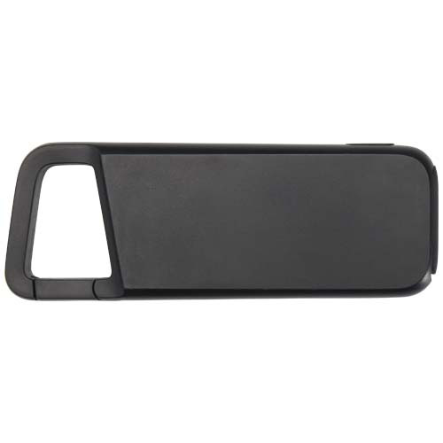 Alkes wodoodporny powerbank z karabińczykiem o pojemności 5000 mAh i mocy 12 W, wykonany z tworzyw sztucznych pochodzących z recyklingu Czarny 12447090 (3)