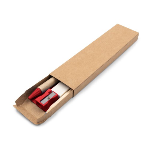 Zestaw szkolny, ołówek, długopis, gumka, temperówka, linijka czerwony V7869-05 (3)