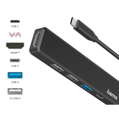Hub USB, USB-C, HDMI Hama Czarny VH071-03 (4)