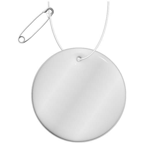 Okrągła, lekka, odblaskowa zawieszka RFX™ H-16 z PVC, średnia Biały 1PR12901 