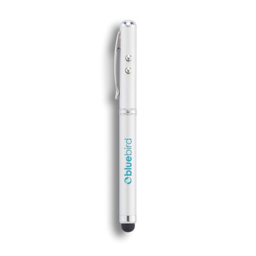 Długopis 4 w 1, touch pen, wskaźnik laserowy, latarka srebrny P327.102 (6)